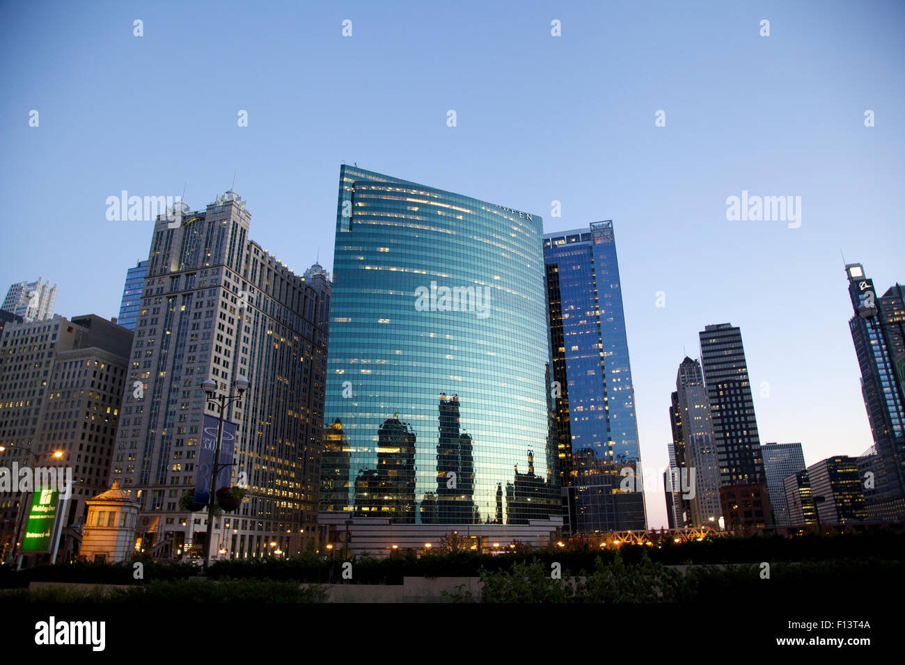 West Wacker Drive Skyline in Chicago Stock Photo Alamy