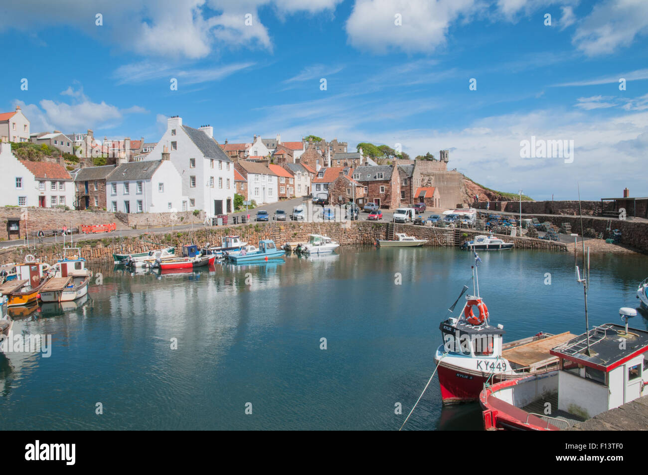 Fishing boats in Crail Harbour East neuk Fife Scotland Stock Photo