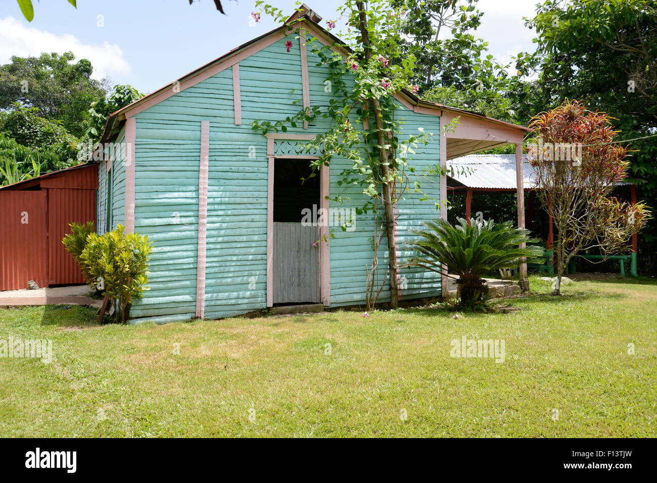 typical single family home in the Dominican Republic. The building is