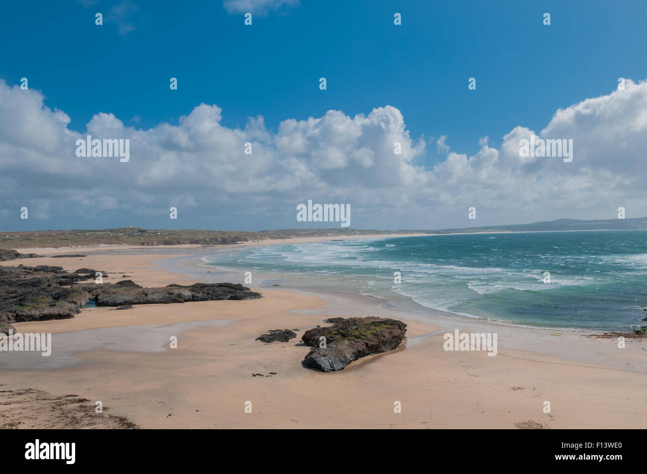 Beach at Carbis Bay nr St Ives Cornwall England Stock Photo