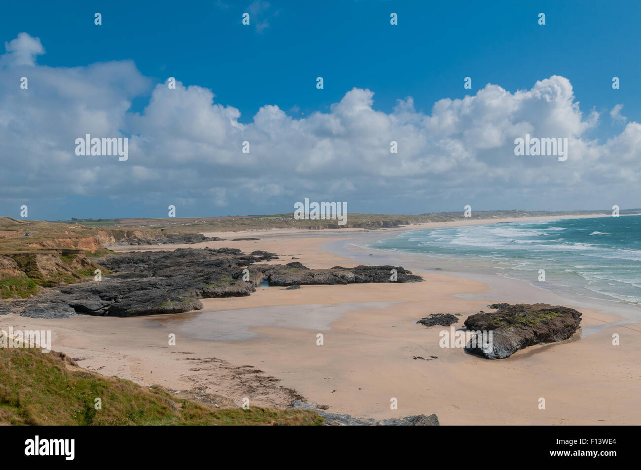 Beach at Carbis Bay nr St Ives Cornwall England Stock Photo