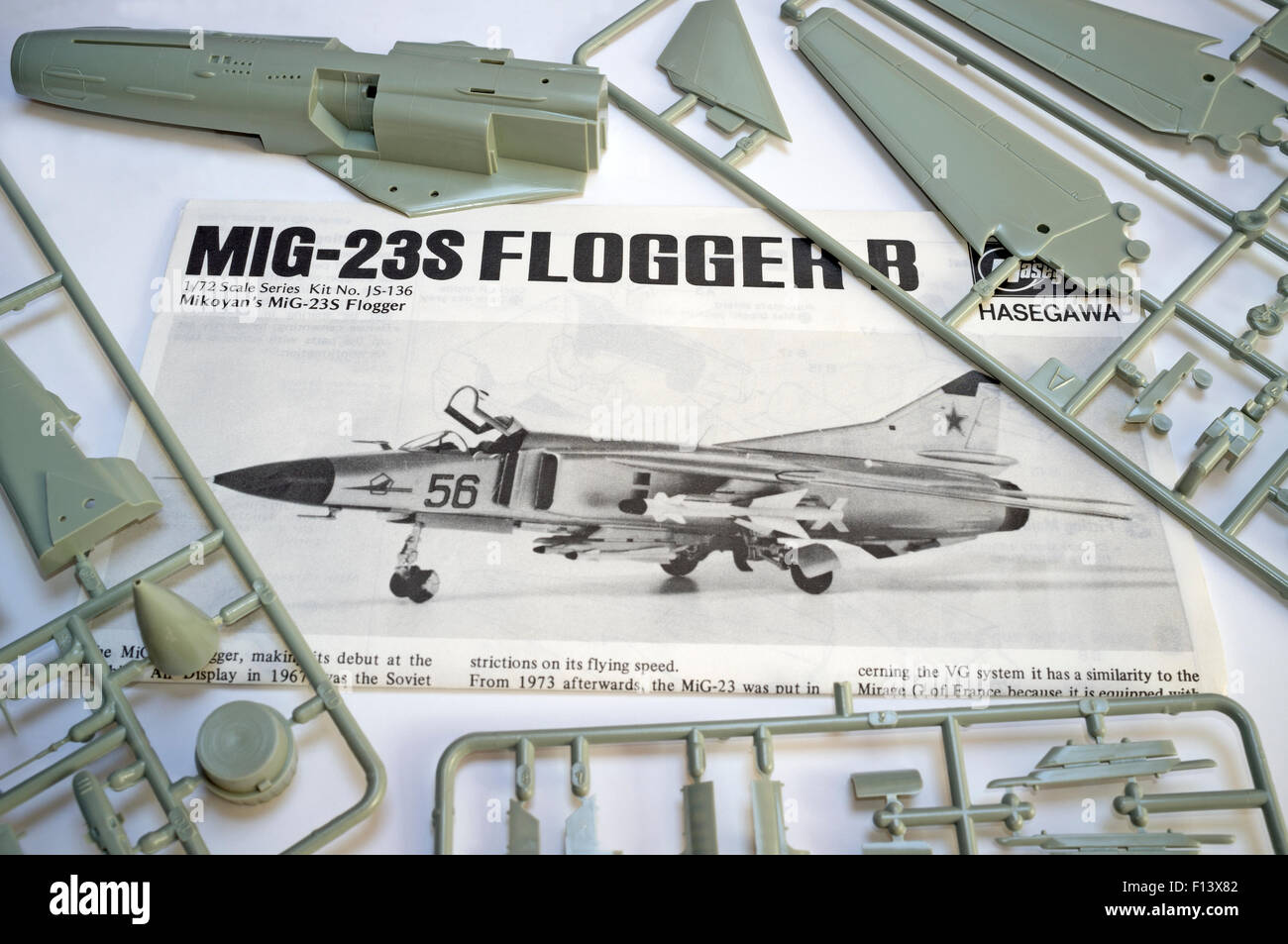 Hasegawa Mig-23S Flogger B Soviet Airforce fight jet model Stock Photo