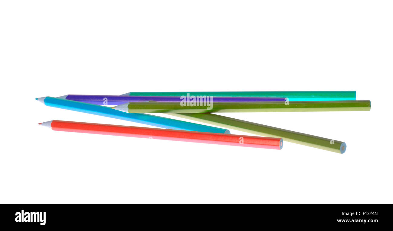 Set of Colored Pencil Isolated on White Background Stock Photo Alamy