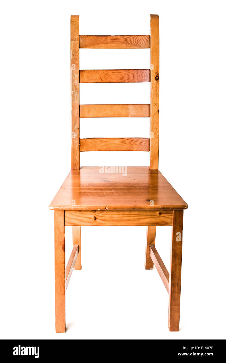 Wooden chair isolated on white background Stock Photo - Alamy