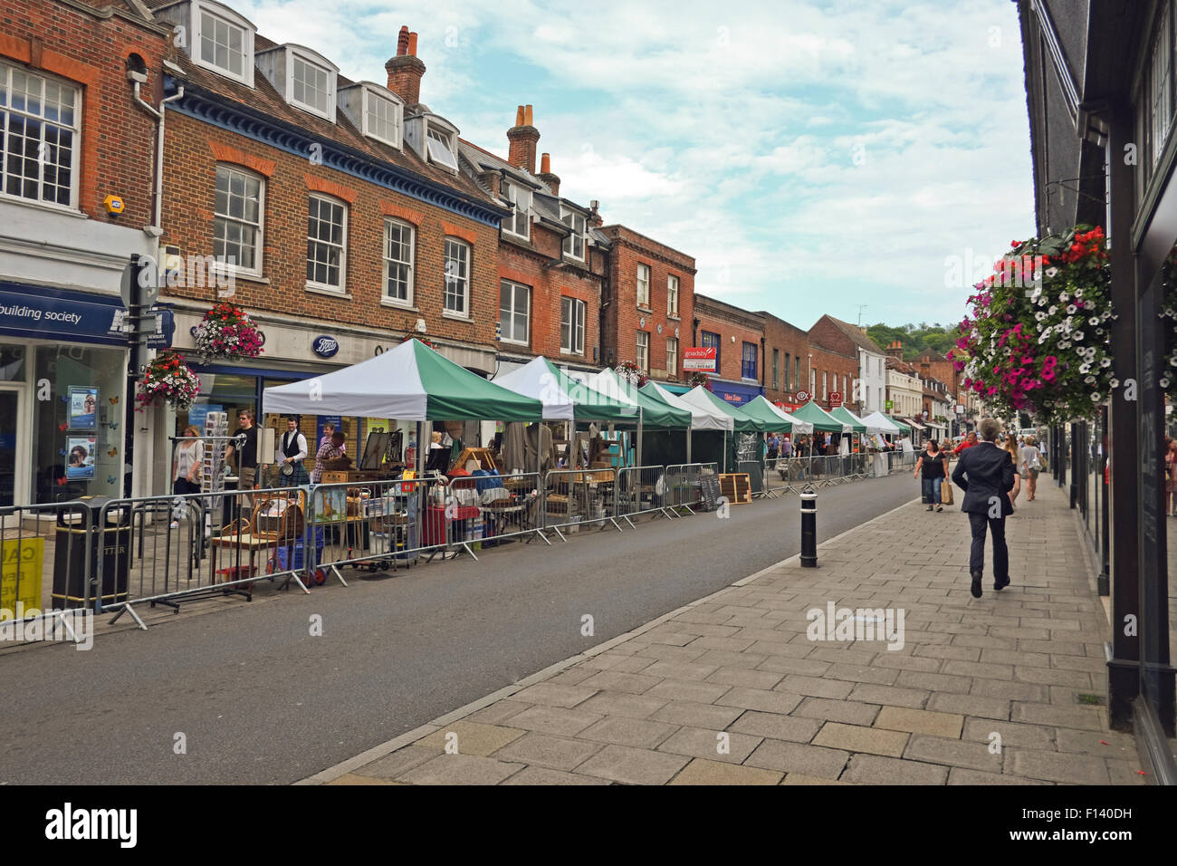 Street view of Market in Winchester United Kingdom Stock Photo