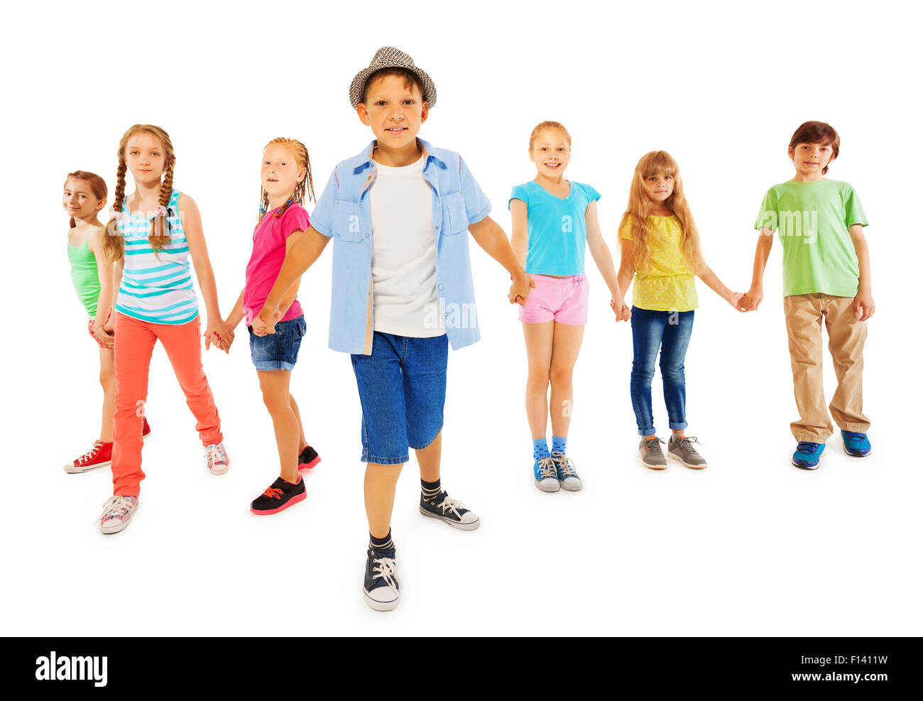 Many children hold hands hi res stock photography and images Alamy