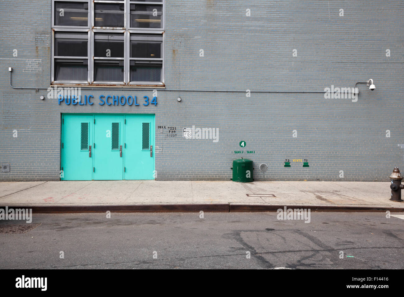 New York City Public school entrance Stock Photo Alamy