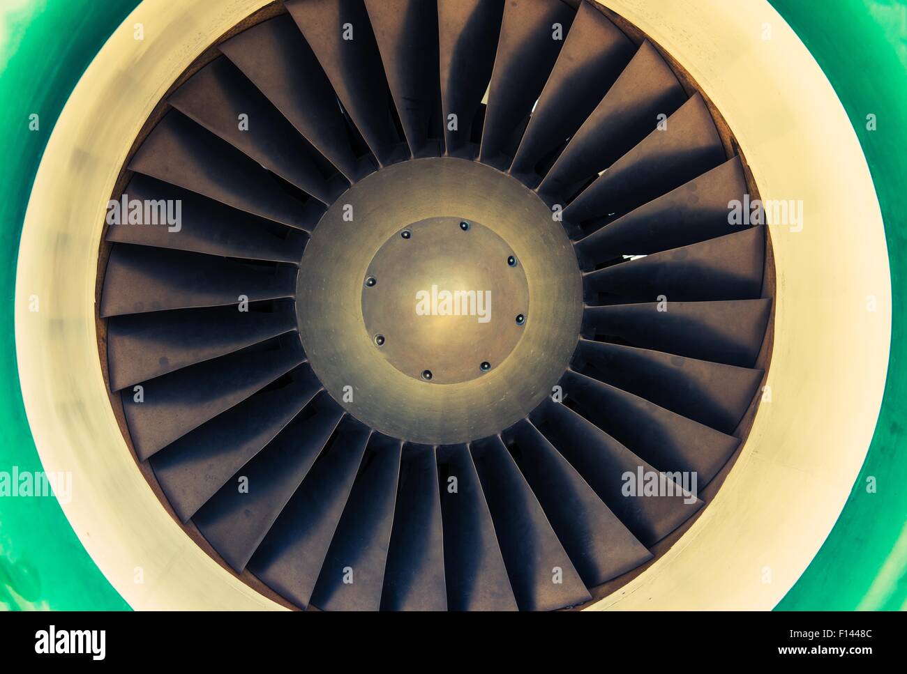 Jet Engine Turbine Closeup Photo. Jet Engine Aviation Technology Stock ...