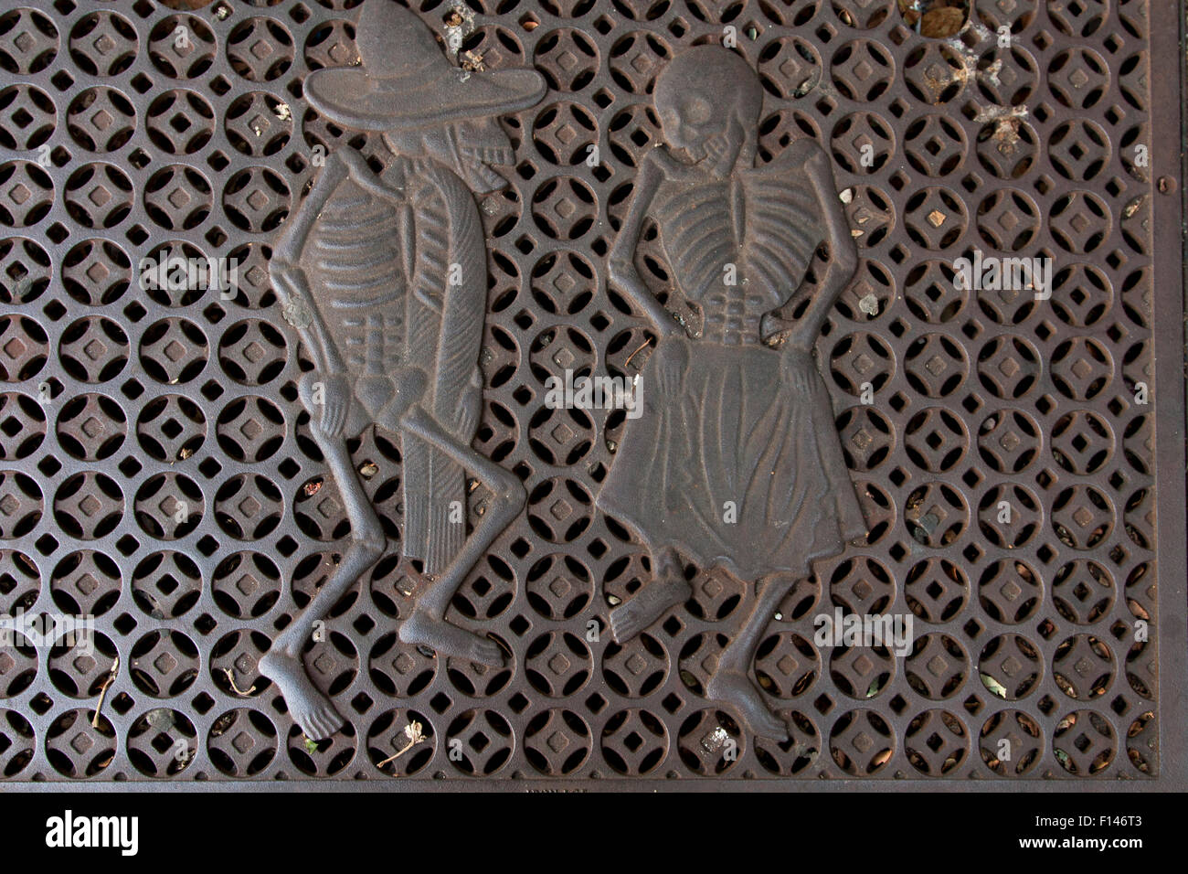 Artistic grate around a tree on the sidewalk on Valencia Street in The