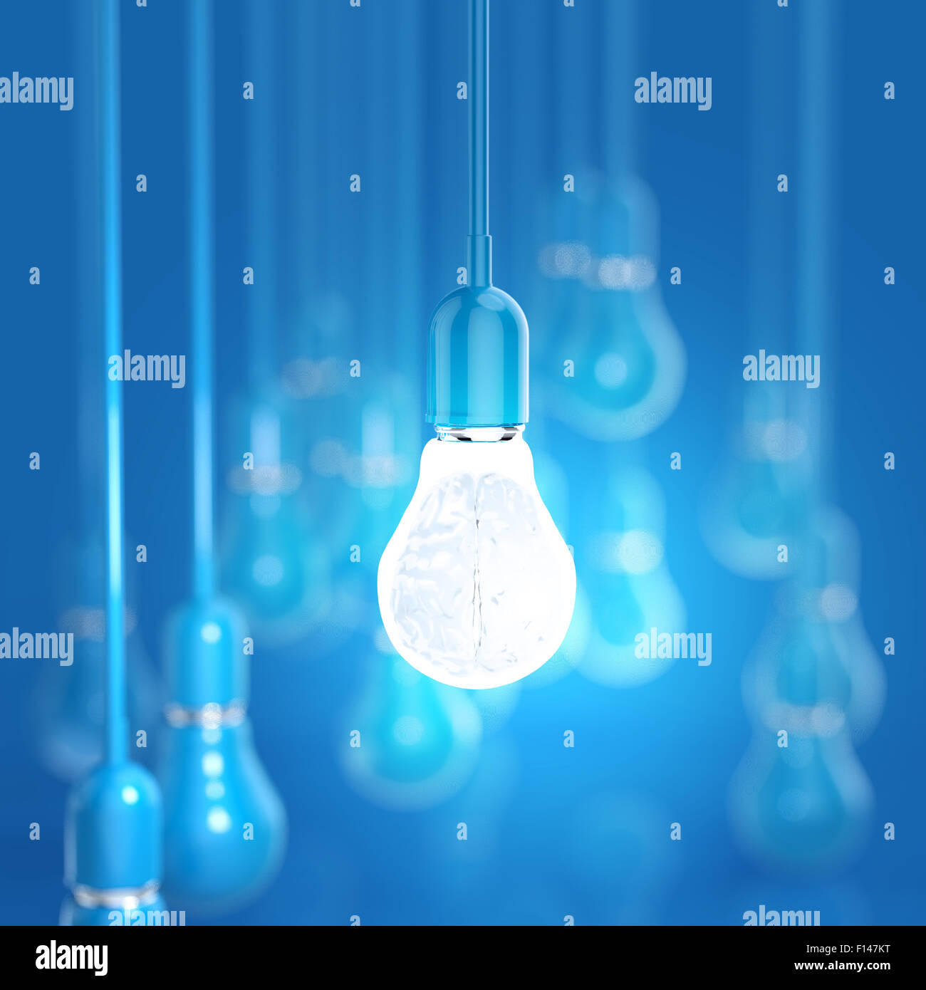 Light bulb human brain inside hi-res stock photography and images - Alamy