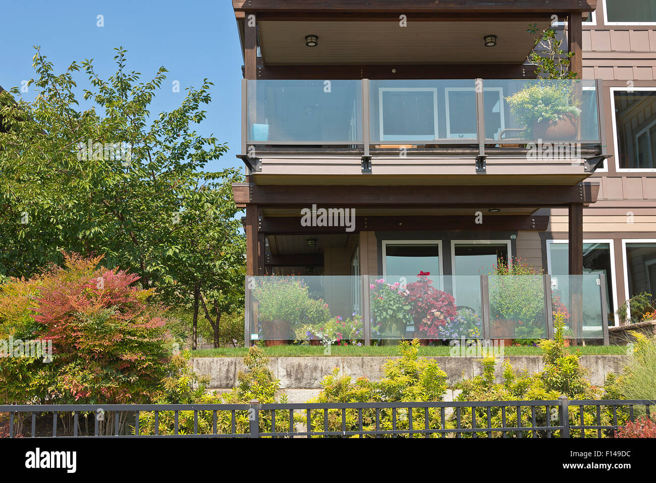 Waterfront modern residential condominiums Vancouver WA. Stock Photo