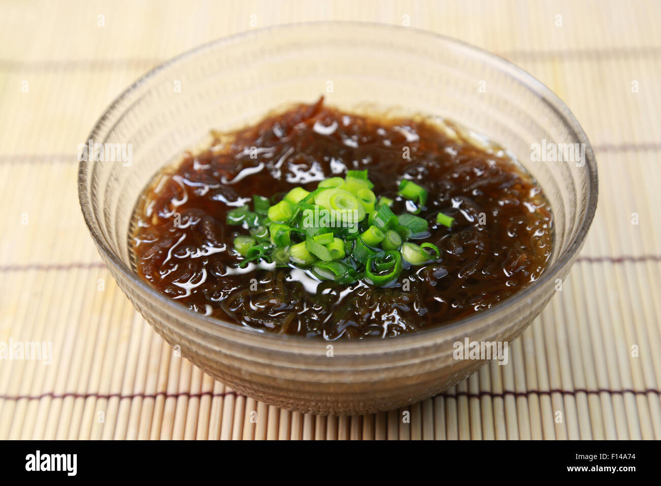 Mozuku Seaweed with Vinegar Stock Photo