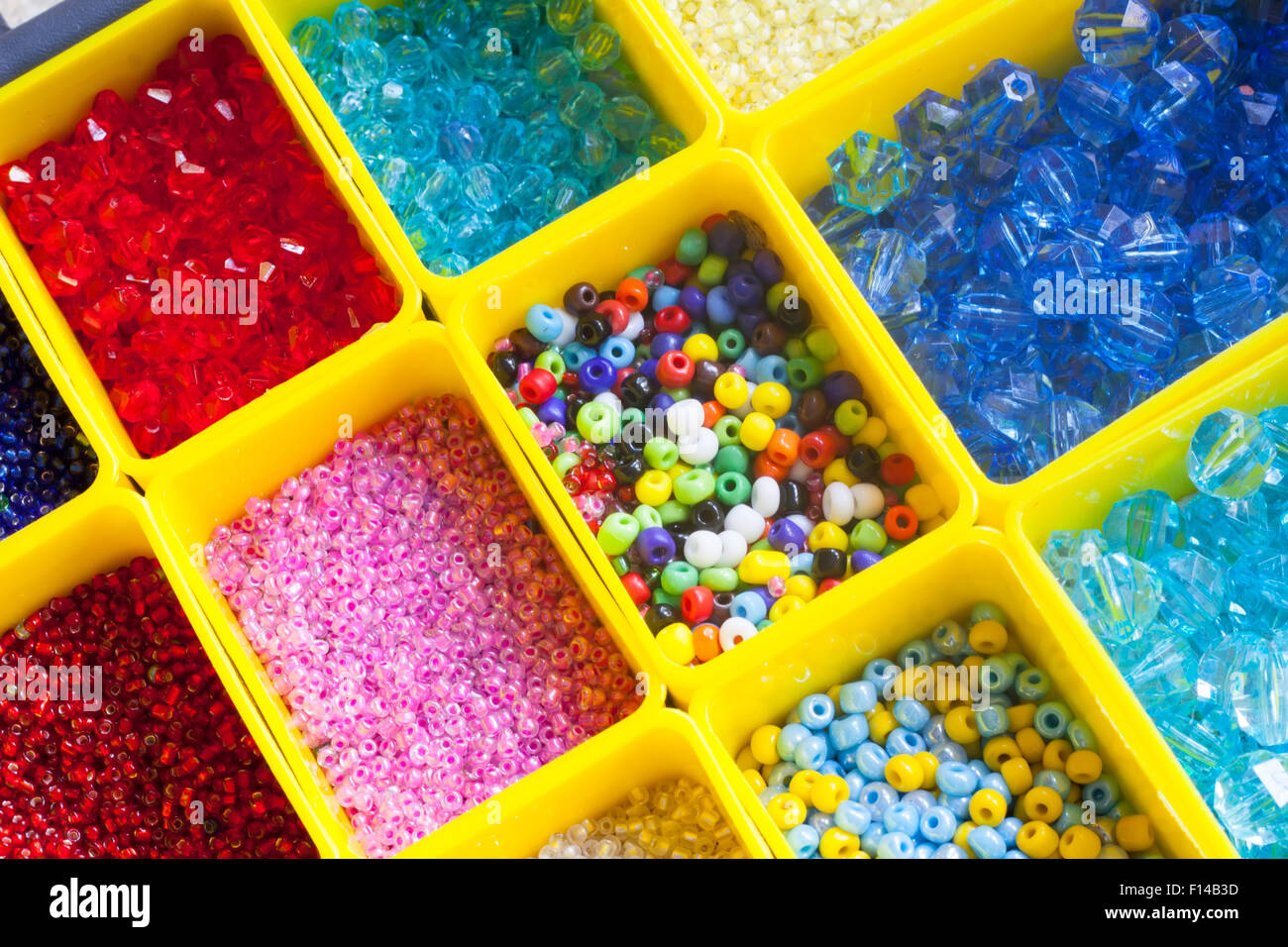 Beads in boxes Stock Photo Alamy