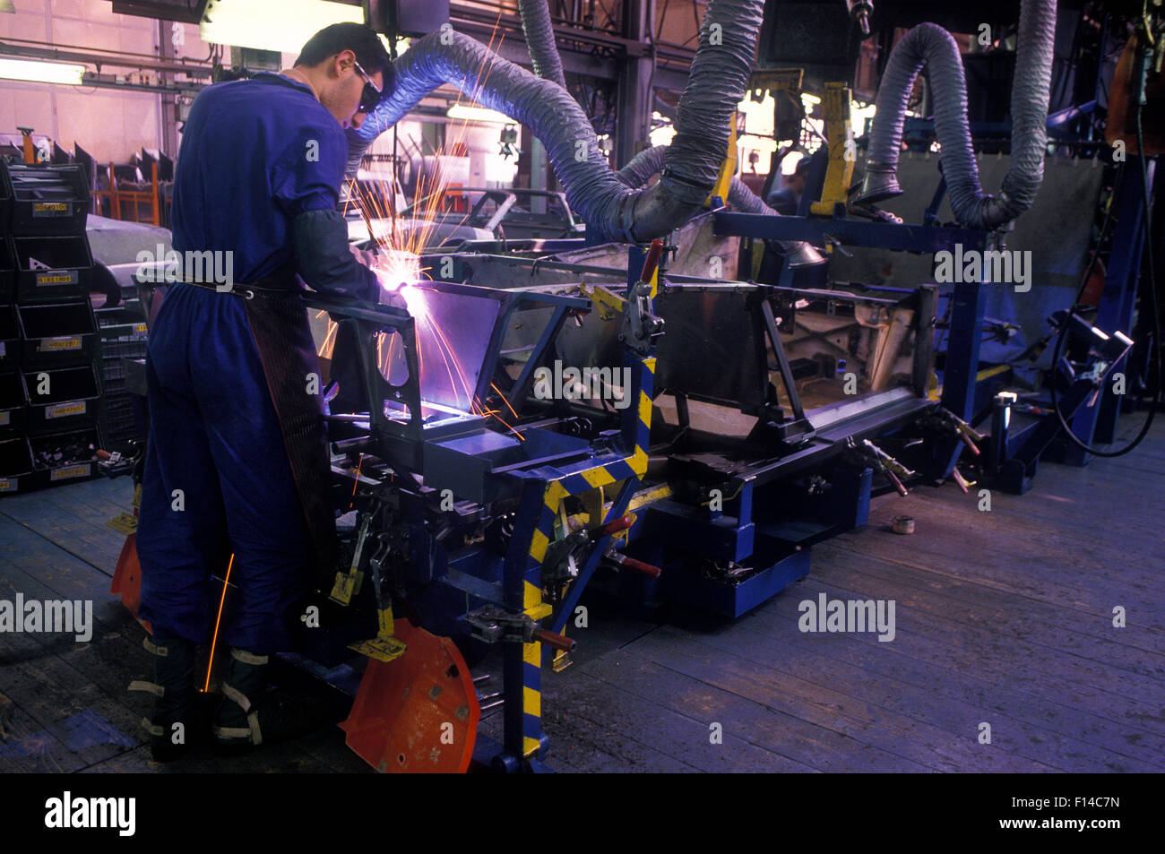 Car body assembly and fabrication at the Ferrari factory in Maranello Italy Stock Photo