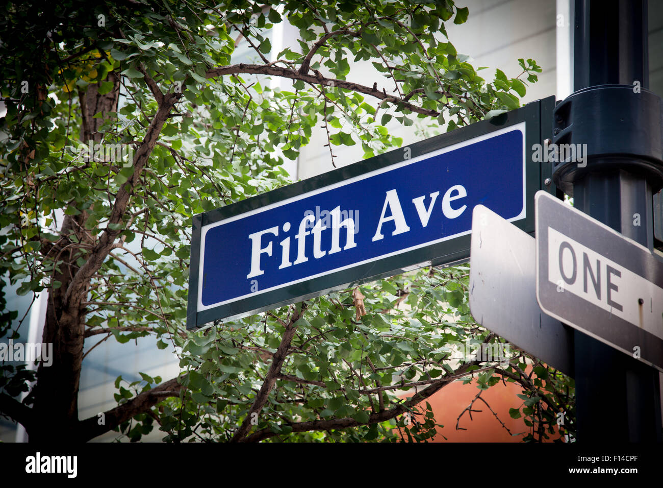 Fifth Avenue street sign Stock Photo