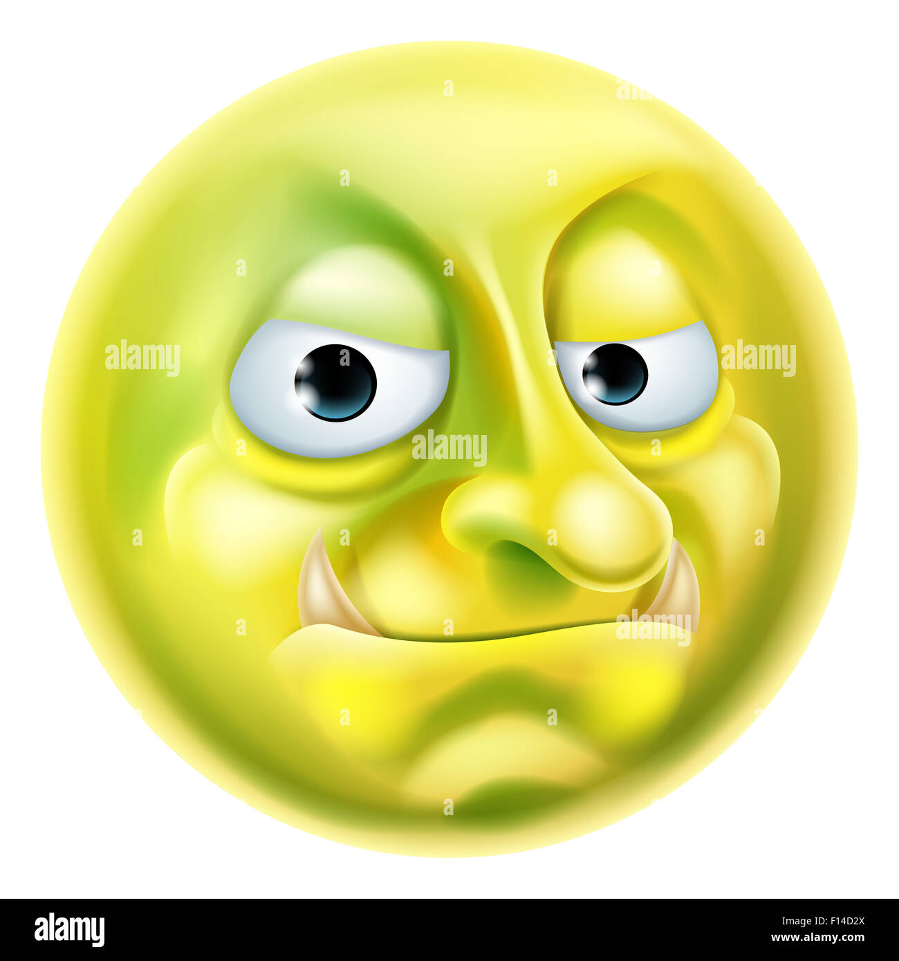 An illustration of a troll emoji emoticon character, could be an internet or forum troll Stock Photo