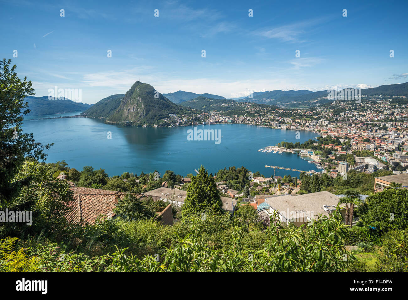 Panoramic view of Lugano, Ticino canton, Switzerland Stock Photo