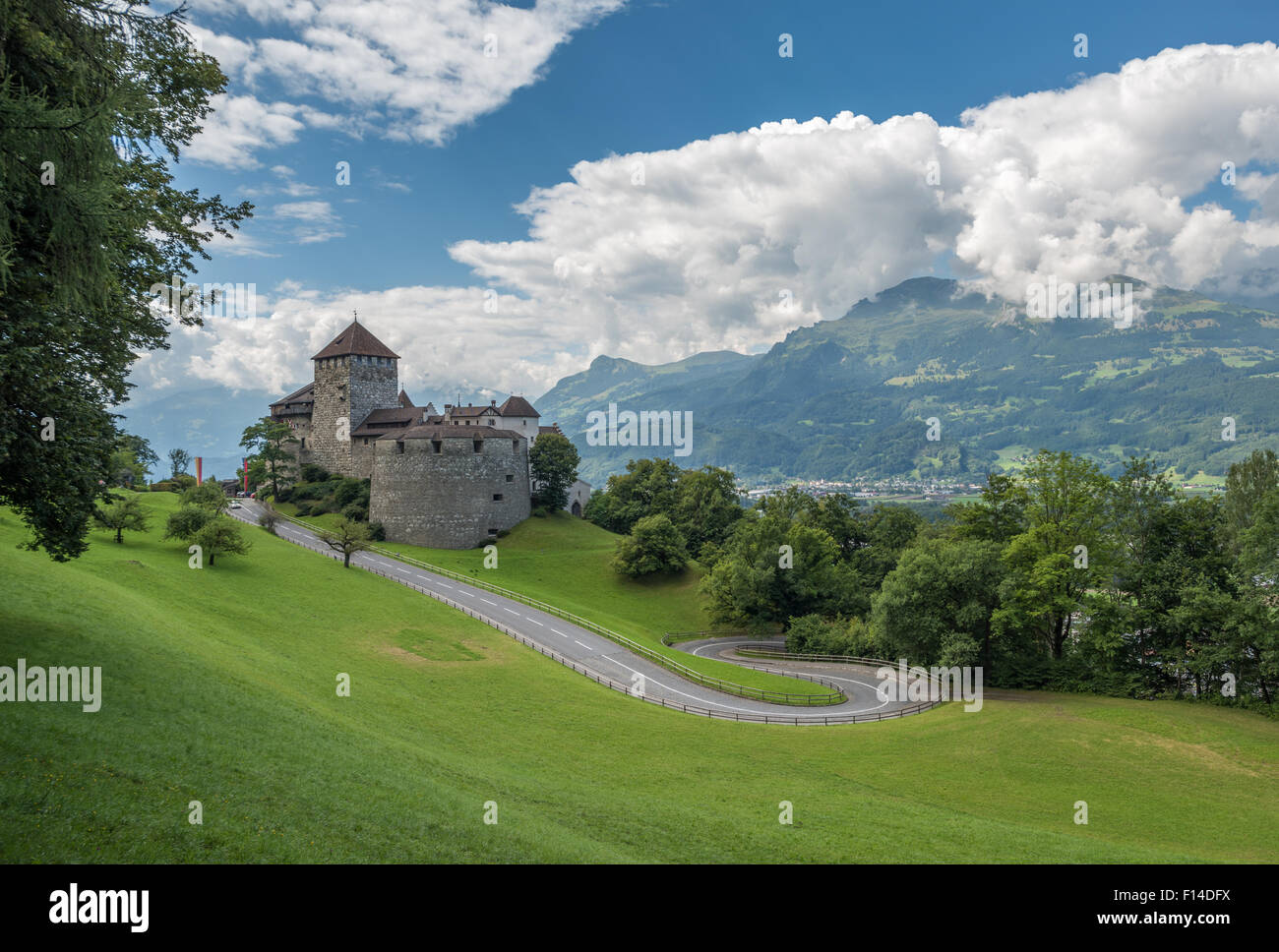 Vaduz Castle, the palace and official residence of the Prince of Liechtenstein. Stock Photo