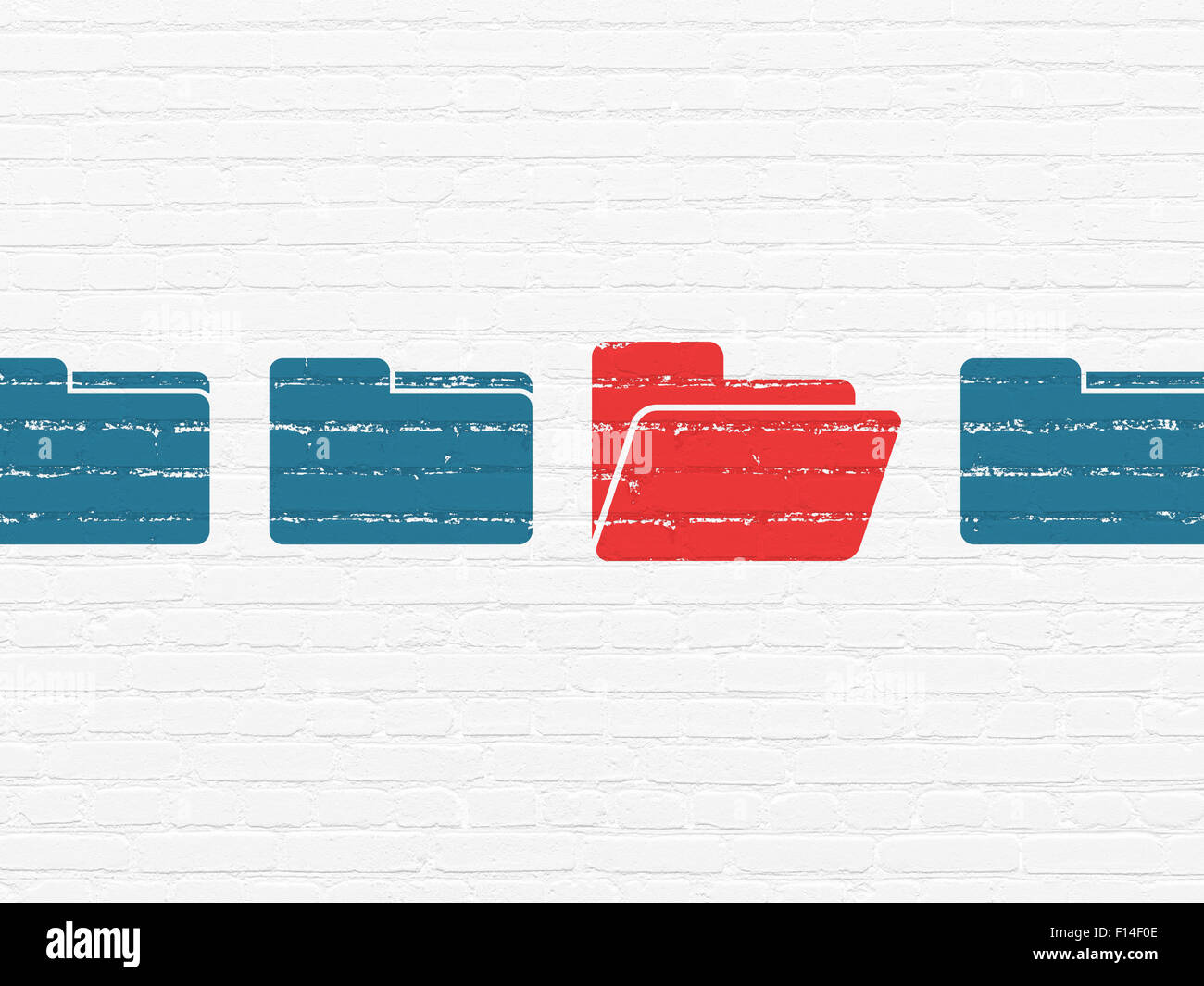 Finance concept: folder icon on wall background Stock Photo - Alamy