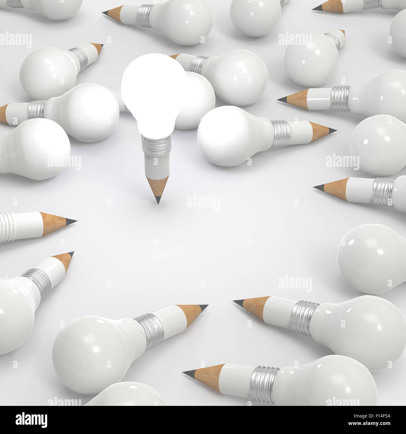 drawing idea pencil and light bulb concept creative and leadership ...