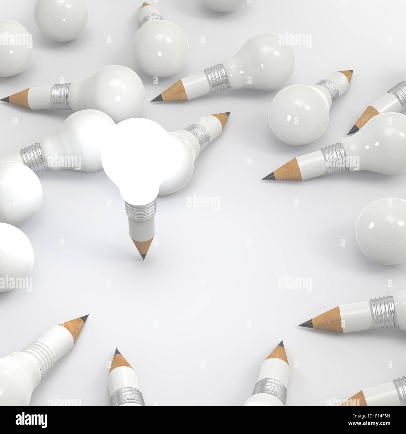 drawing idea pencil and light bulb concept creative and leadership ...