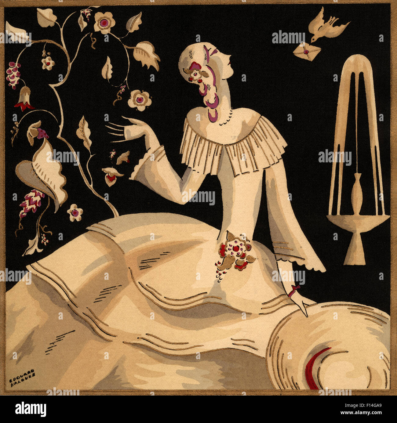 1920s Illustration Art Deco Woman Wearing A Hoop Dress 1920s Illustration Art Deco Woman Wearing A Hoop Dress