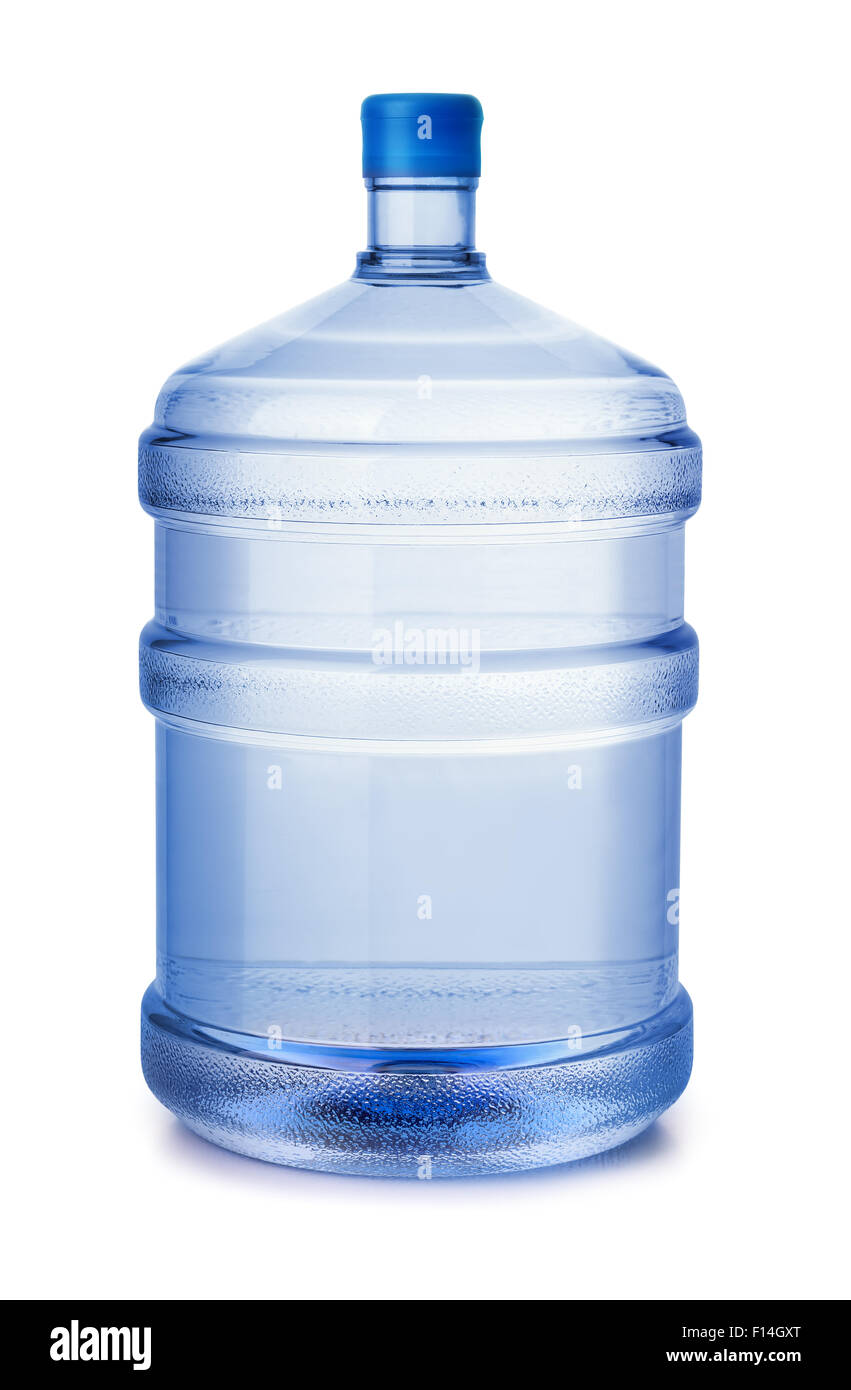 Five gallon plastic water bottle isolated on white Stock Photo