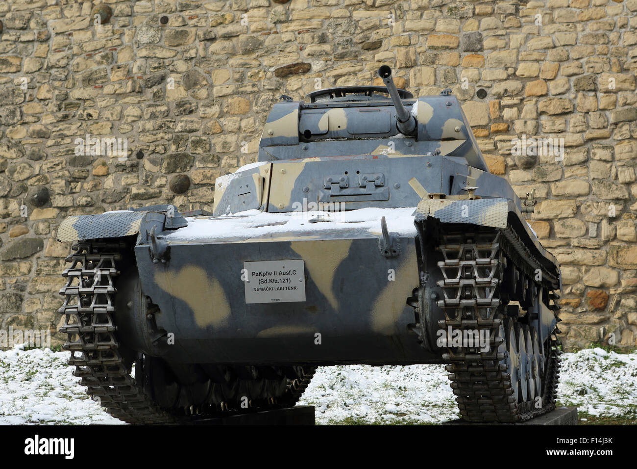 A German World War Two tank at Kalemegdan Fortress in Belgrade, Serbia. The castle holds Serbia's Military Museum. Stock Photo