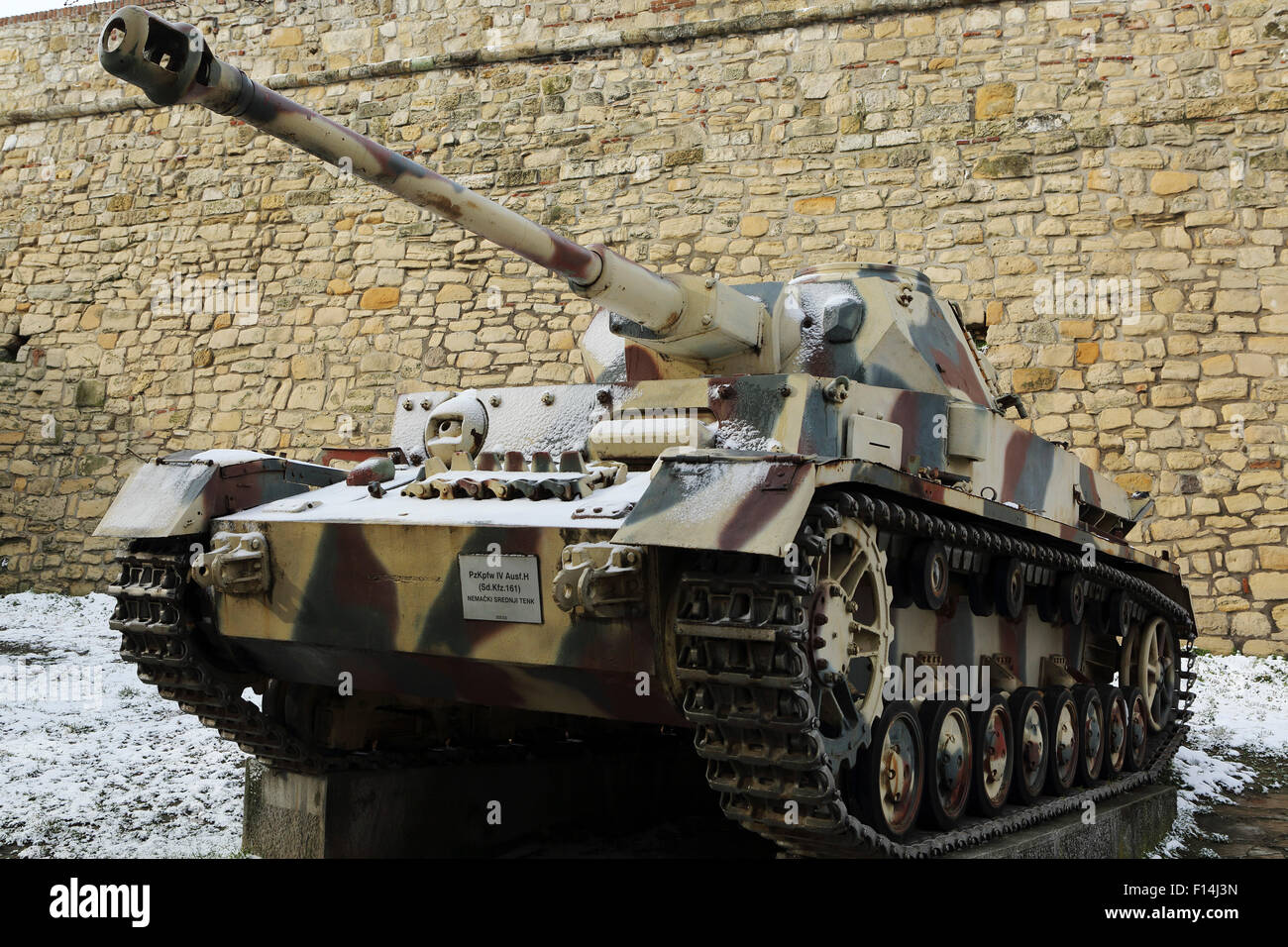 A German World War Two tank at Kalemegdan Fortress in Belgrade