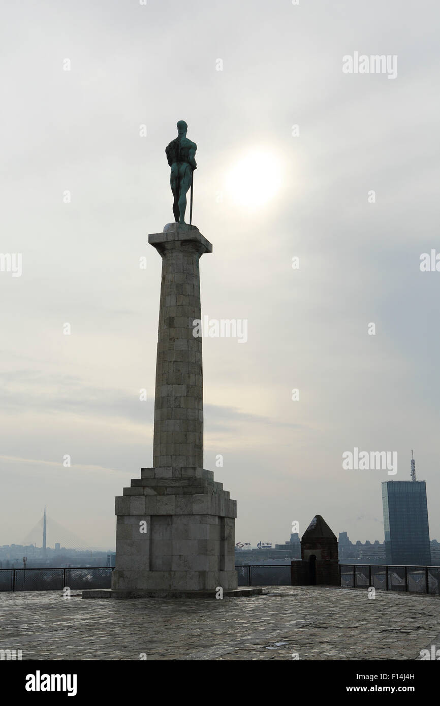 The Victor (Pobednik) memorial to peace at Kalemegdan Fortress in Belgrade, Serbia. Stock Photo