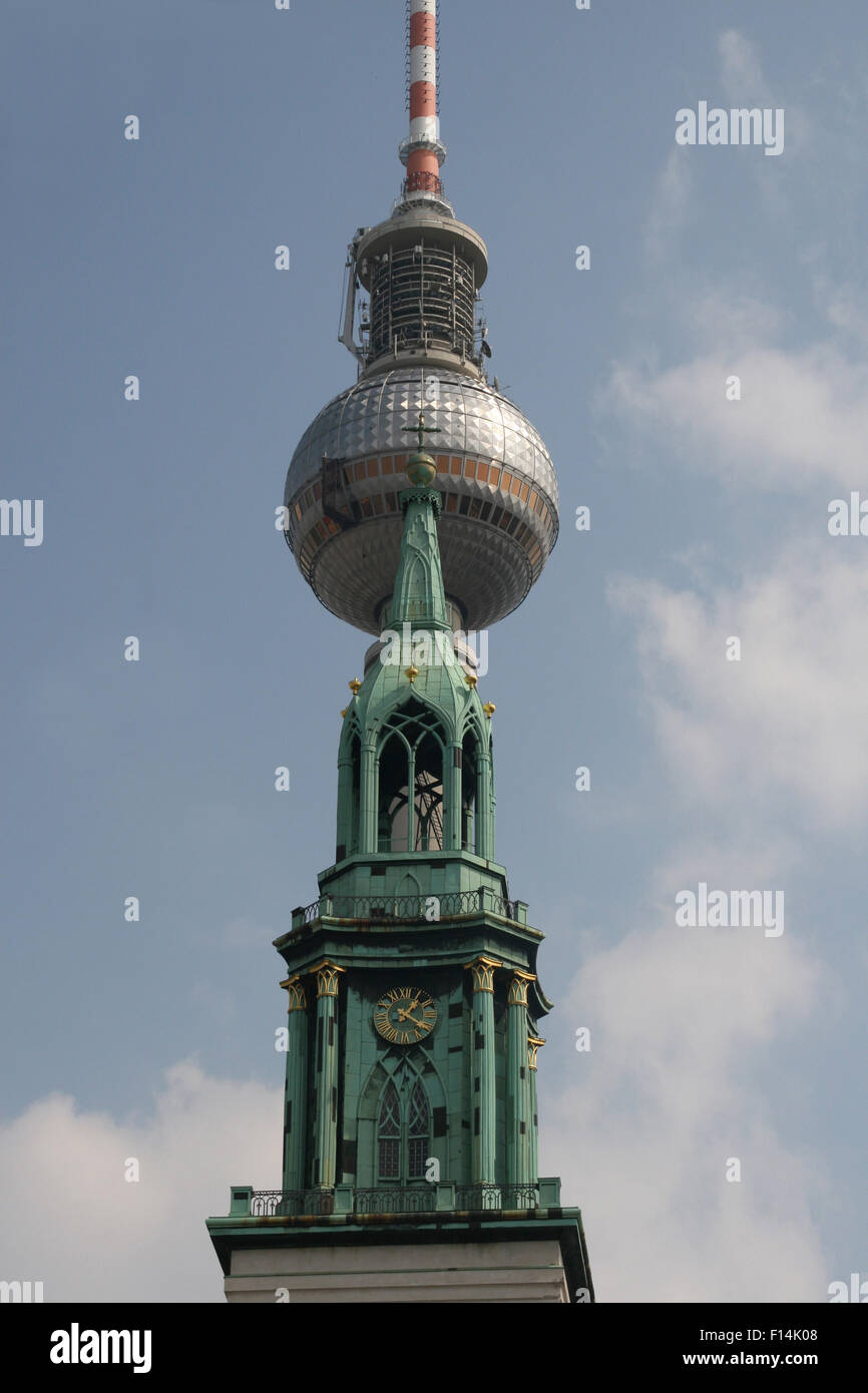FERNSEHTURM TV DDR TOWER GDR BERLIN Stock Photo