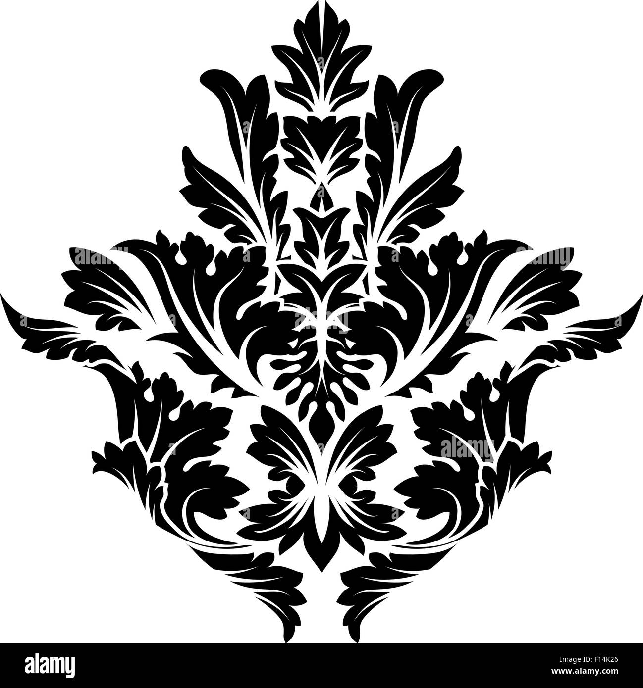 Emblem in Damask Style Over White Background Stock Vector Image & Art