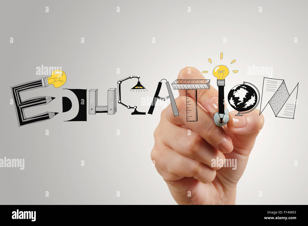 business hand drawing grphic design EDUCATION  word  as concept Stock Photo