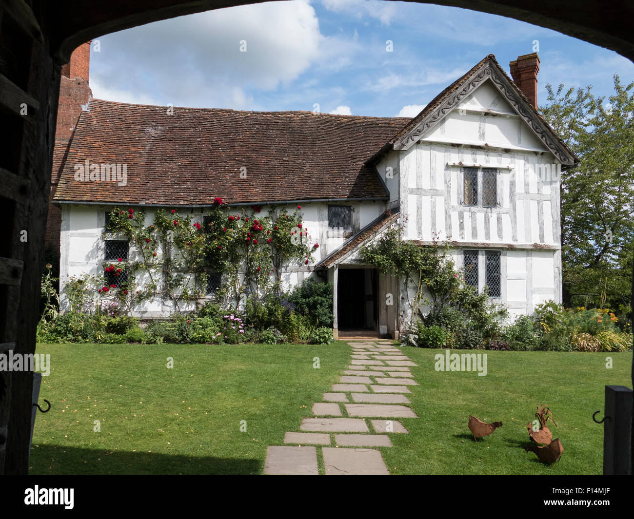 England, Herefordshire, Brockhampton moated manor house Stock Photo Alamy