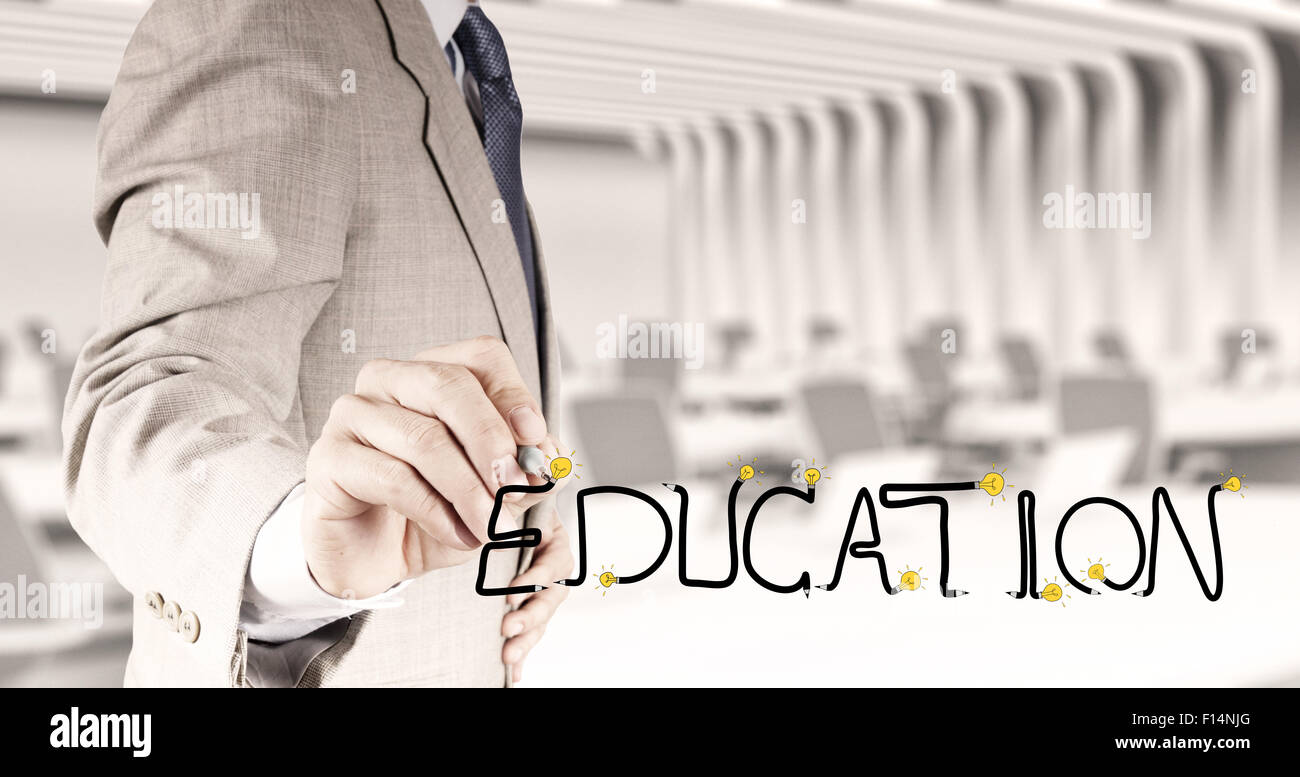 business hand drawing graphic design EDUCATION word as concept Stock Photo