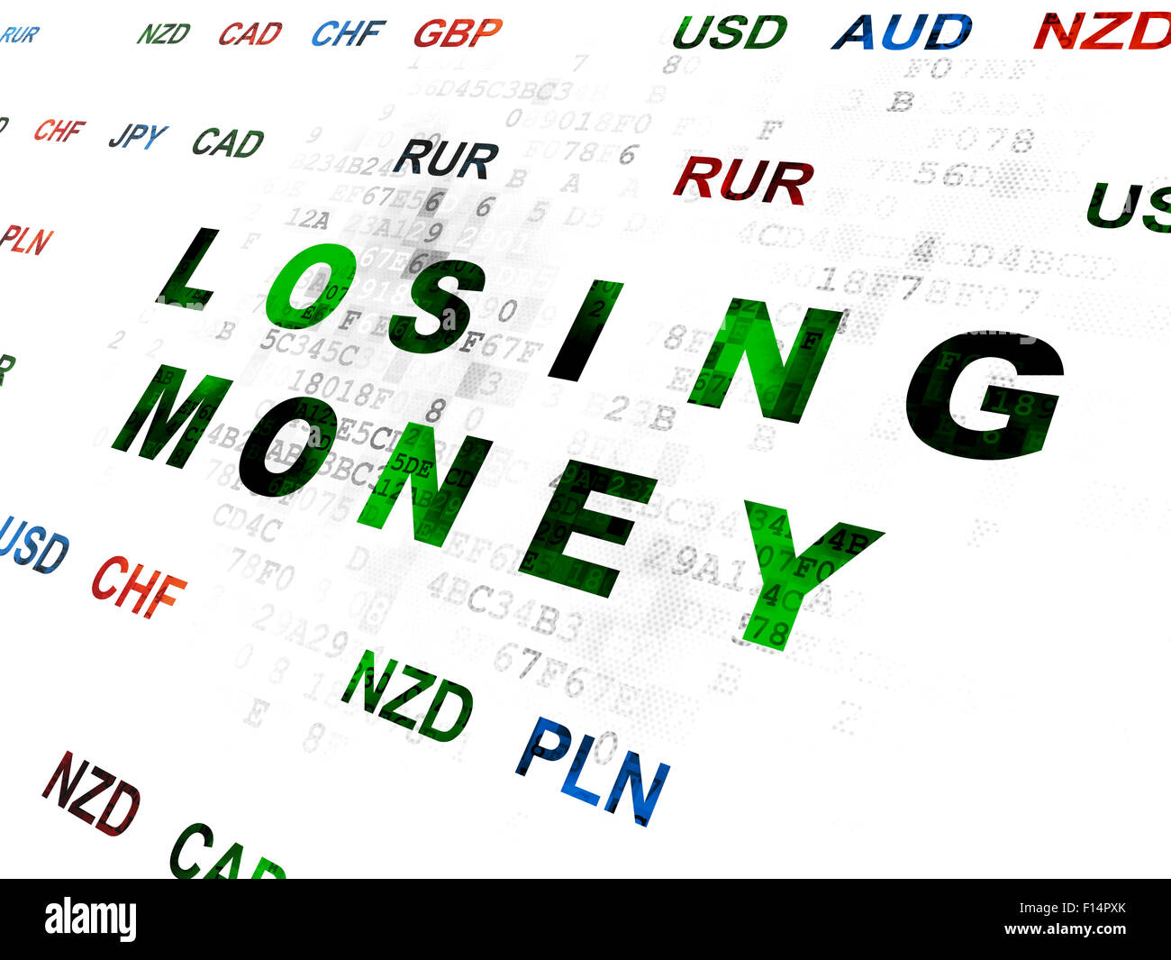 Banking concept: Losing Money on Digital background Stock Photo - Alamy