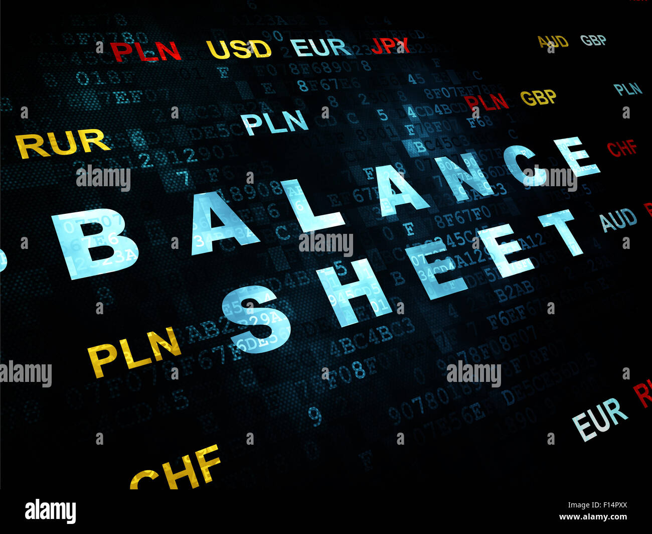 Banking concept: Balance Sheet on Digital background Stock Photo - Alamy
