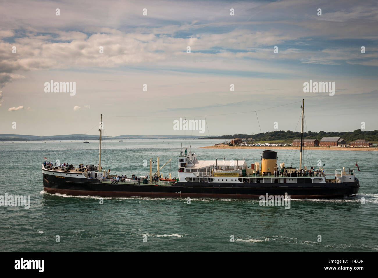 The Steamship Shieldhall sailing on the Solent, Hampshire, UK Stock Photo