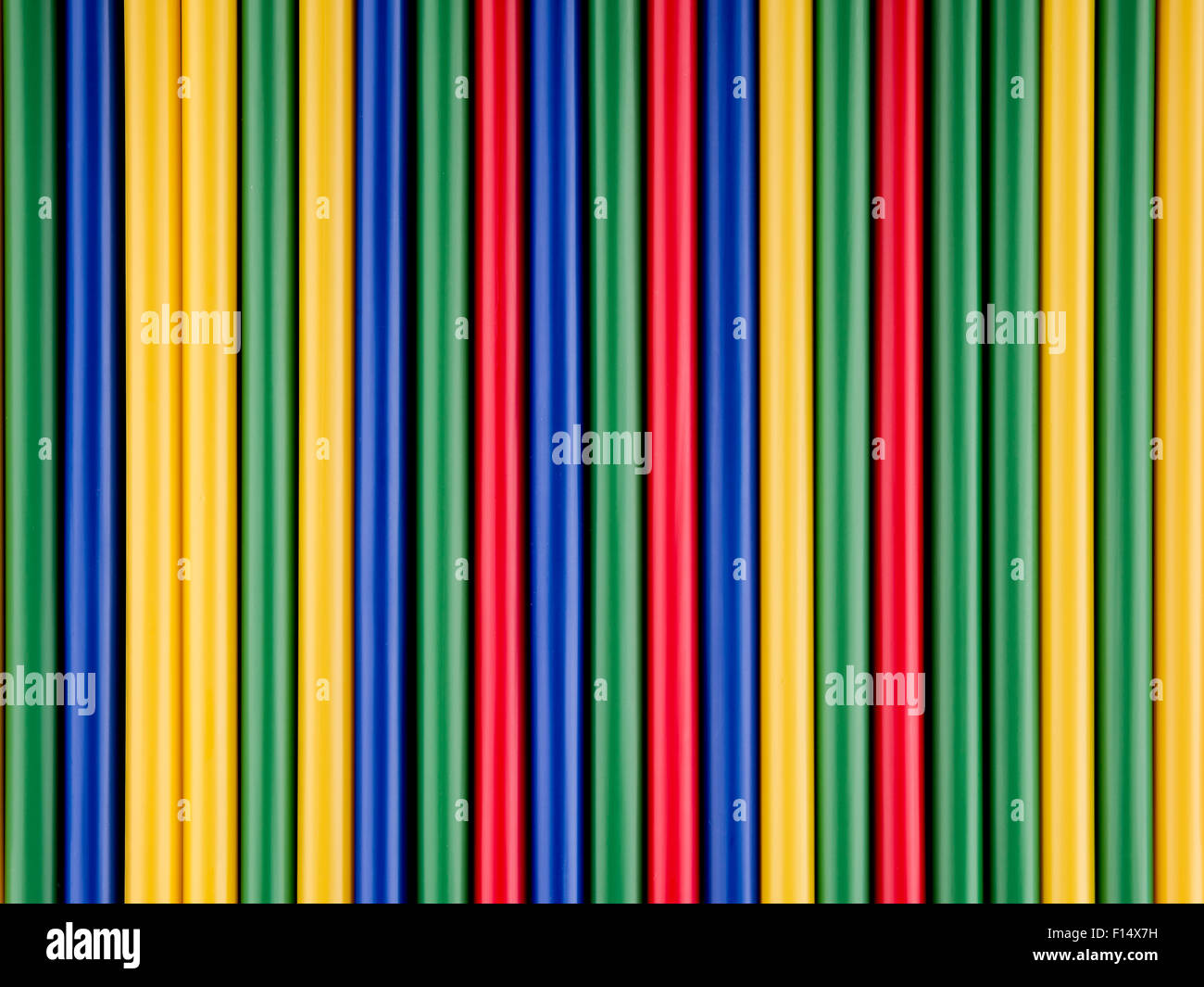 Colorful drinking straws arranged in straight lines Stock Photo