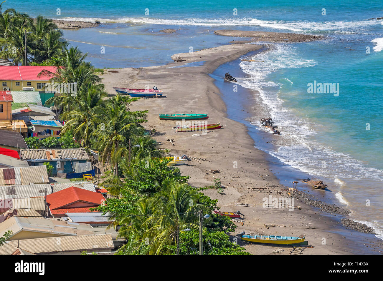 The Beach At Canaries St. Lucia West Indies Stock Photo