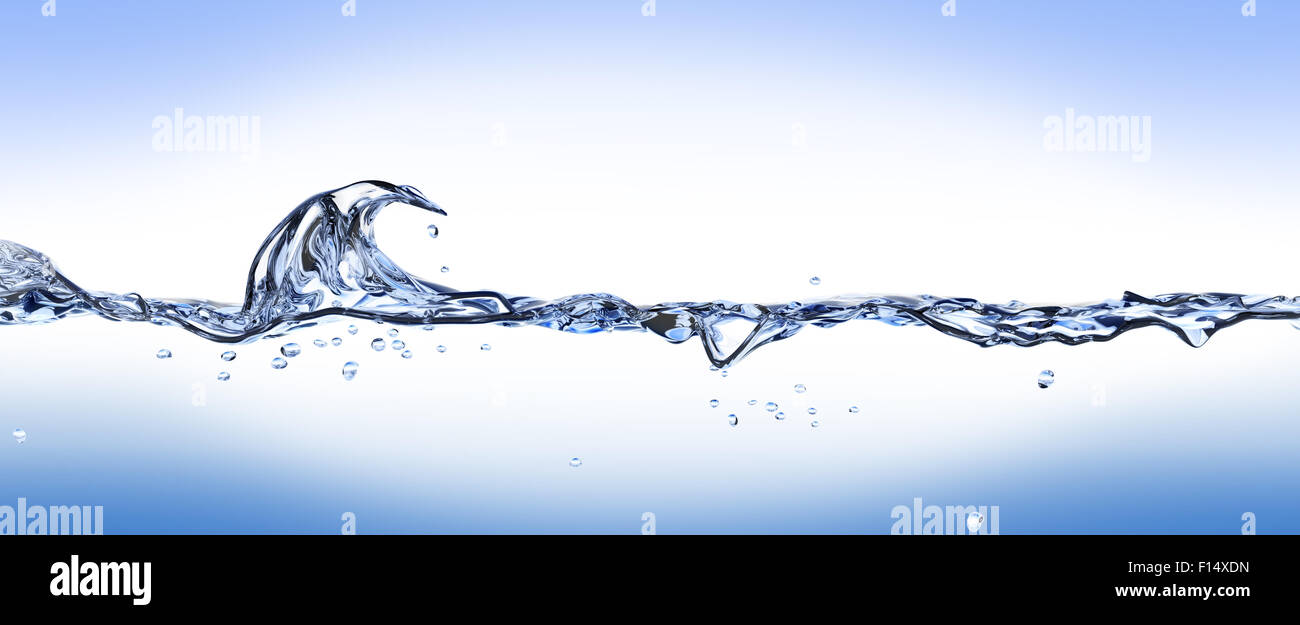 blue wave of water isolated on white background Stock Photo - Alamy