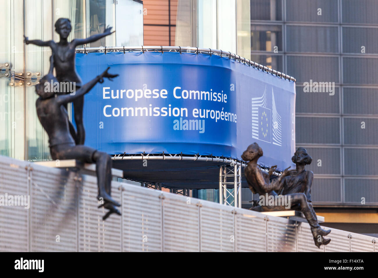 Le Berlaymont -  the European Comission building in Brussels. August 21, 2015 in Brussels, Belgium Stock Photo