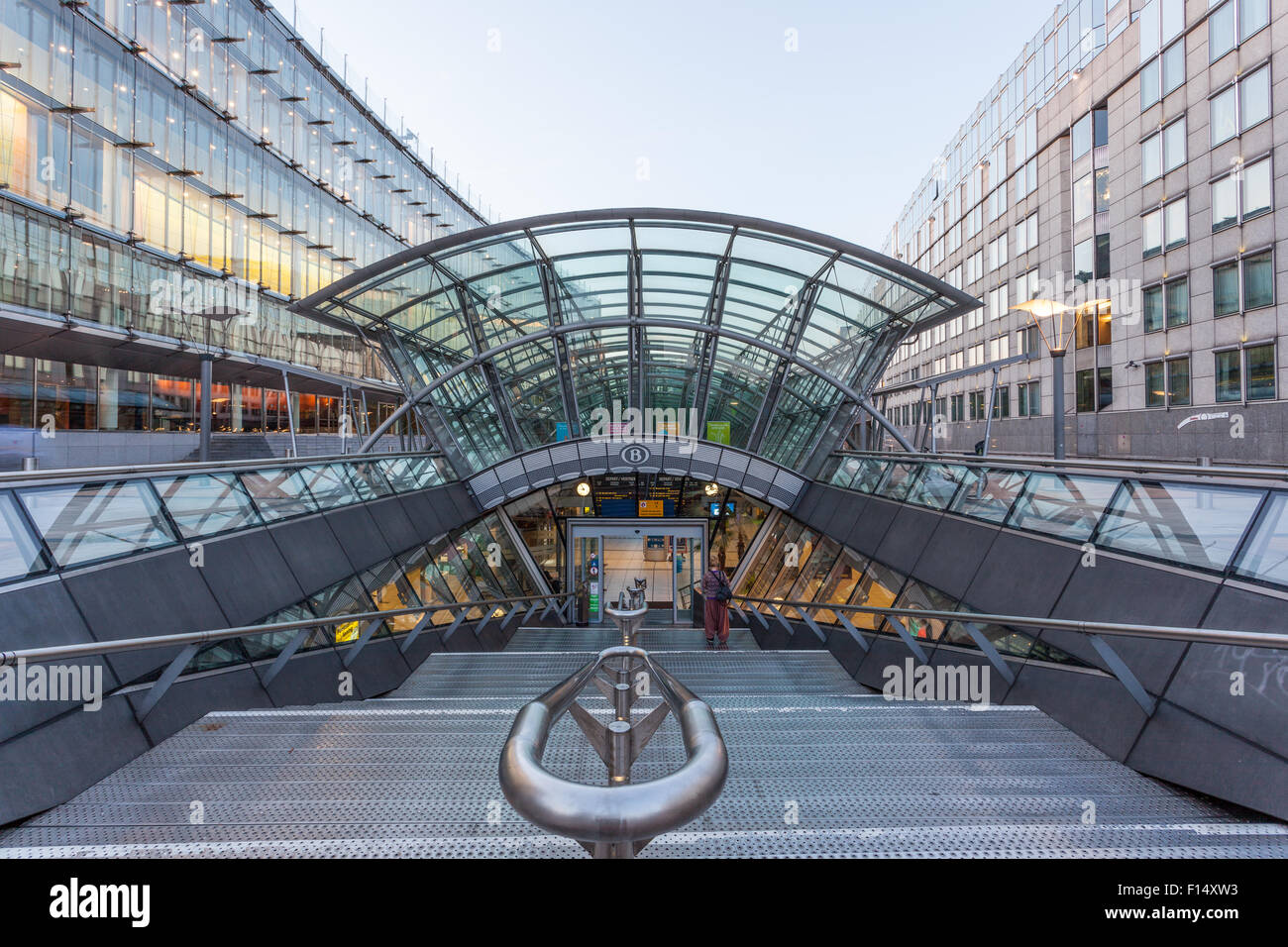 Gare Bruxelles-Luxembourg train station at the Espace Leopold (Leopold Square). Brussels, Belgium Stock Photo