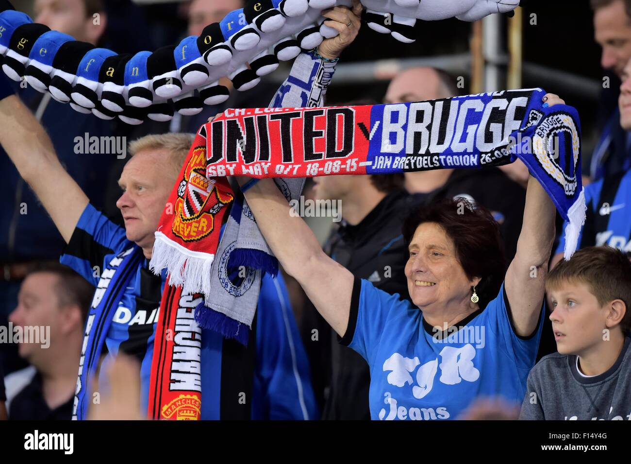 10519846-017, A Club Brugge supporter showing his colors du…