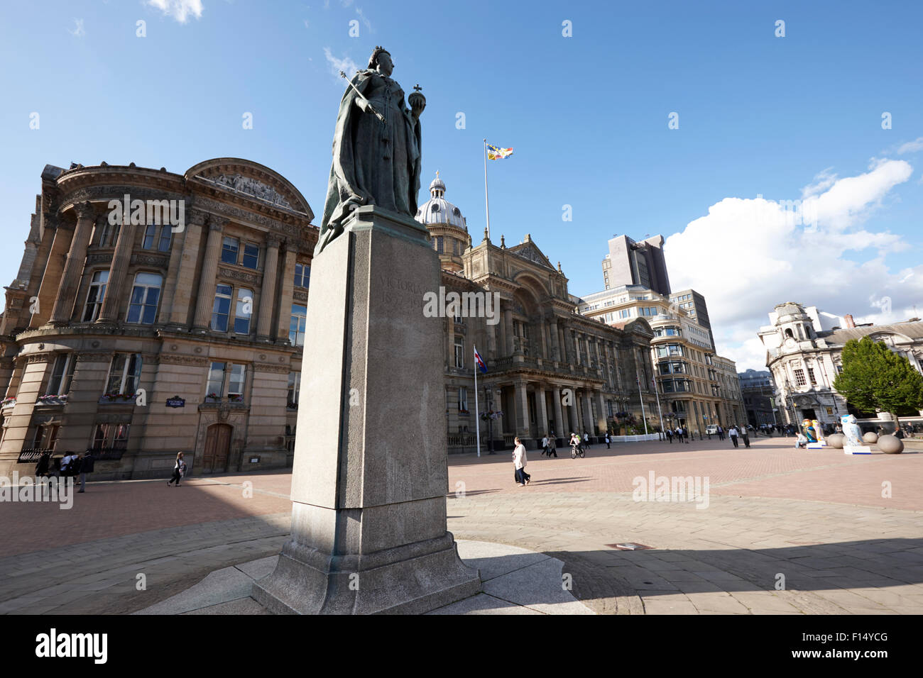 queen victoria statue and Birmingham council house victoria square UK Stock Photo