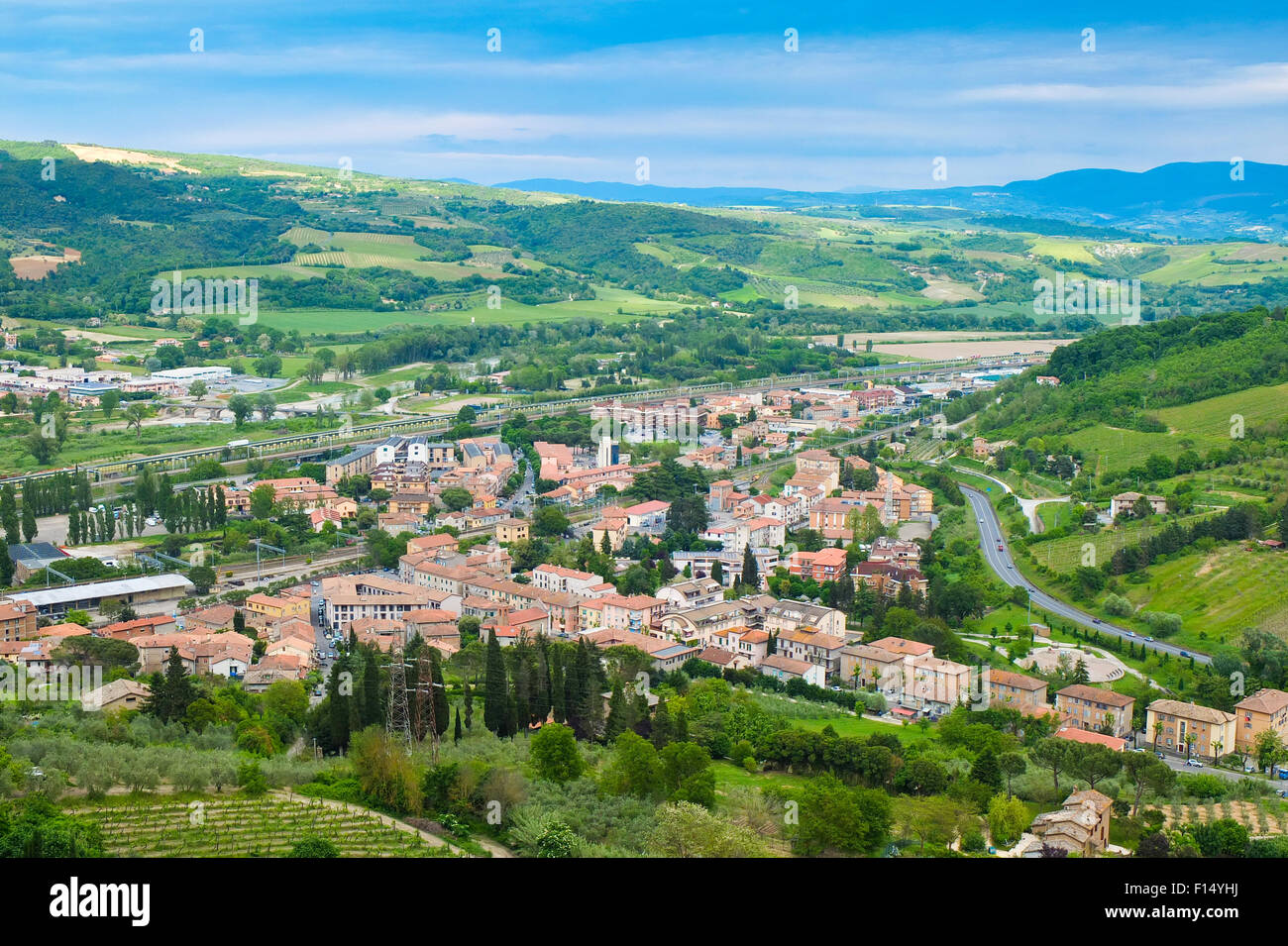 Panoramic landscape near the town of Orvieto Umbria Italy Stock Photo