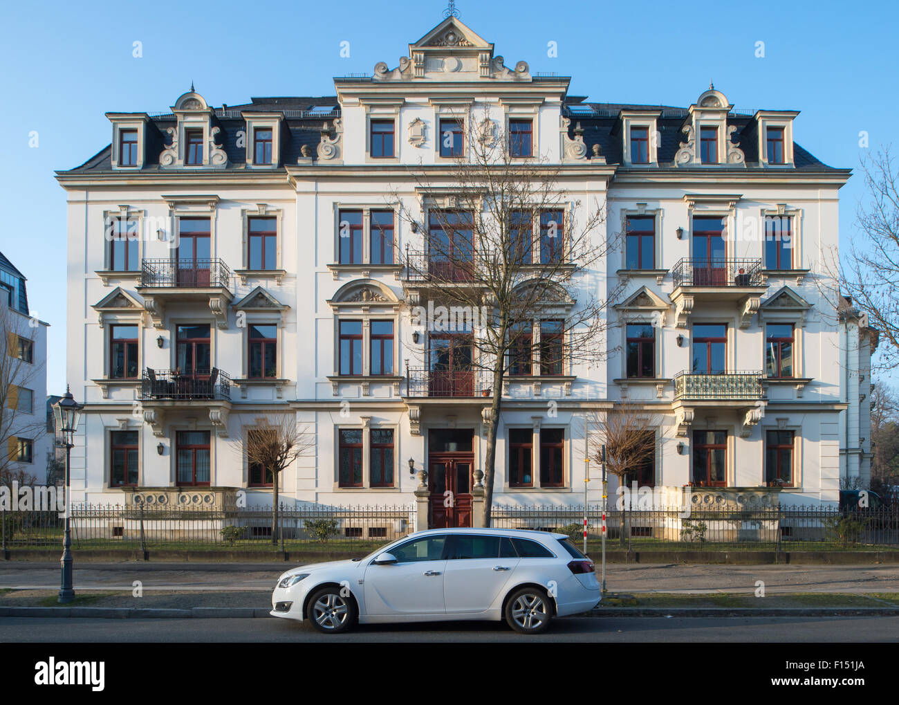 Dresden, Germany, renovated town house in DresdenStriesen Stock Photo