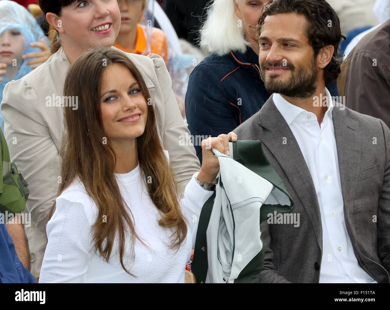 Värmland- 26-08-2015 Prince Carl Philip and Princess Sofia Princess Sofia and Prince Carl Philip on the 1st day of the 2 day visit to Varmland Visit at the Byamossarna naturreservatet RPE/Albert Nieboer/Netherlands OUT - NO WIRE SERVICE - Stock Photo