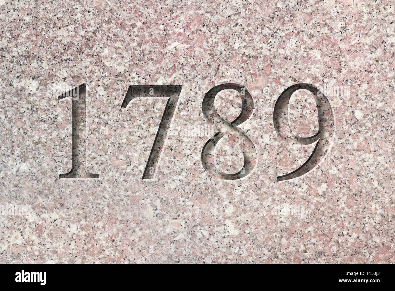 Historical year engraving 1789 on textured old surface Stock Photo - Alamy