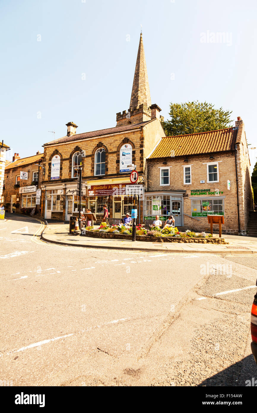 Pickering Town parish church street shops North Yorkshire main road
